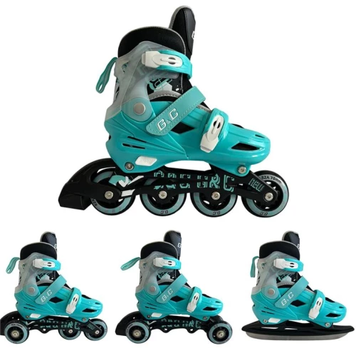 Αυξομειούμενα Roller GC BW125 ΣΕΤ 4 ΣΕ 1 INLINE SKATES  Μπλε/Μαύρο - Large(39-42) - 10-03-002