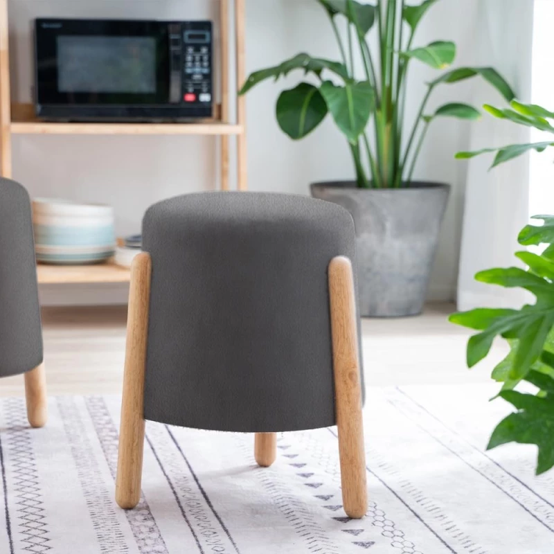 Σκαμπό Nextdeco Natural γκρι Υ46,5x38x37,5εκ. -  11704-08