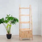 Ραφιέρα με ντουλάπι Nextdeco Natural μασίφ ξύλο Y180x60x38εκ. -  11701