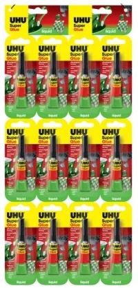 UHU Superglue Υγρή Κόλλα Jumbo 3g B12 (12τμχ)