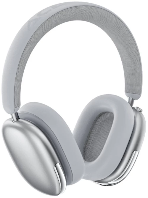 Wireless Ακουστικά Stereo Acefast H9 500mAh v5.4 30dB ANC με Μικρόφωνο και Πλήκτρο Λειτουργιών Ασημί