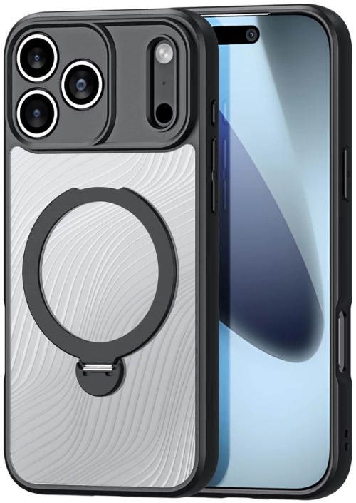 Dux Ducis Aimo Mag Case with Magnetic Ring and Stand for iPhone 17 Pro Max - Black