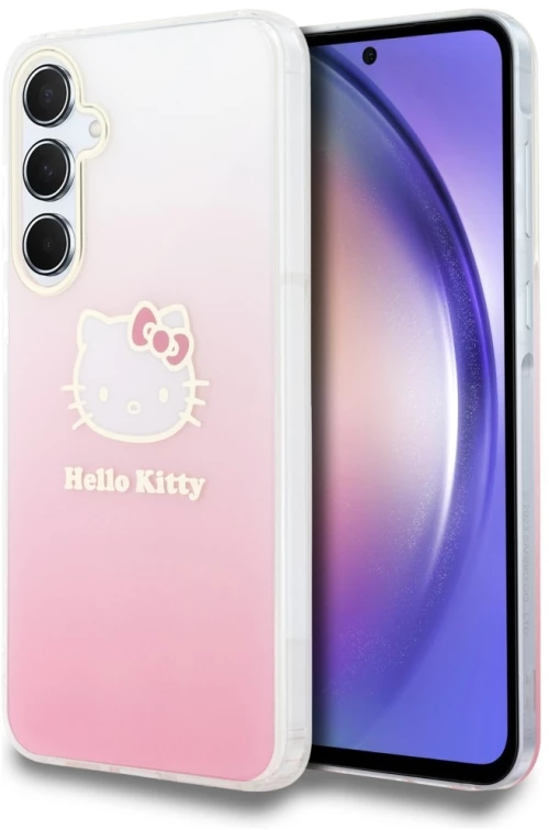 Hello Kitty IML Gradient Electrop Kitty Head case for Samsung Galaxy A55 - pink