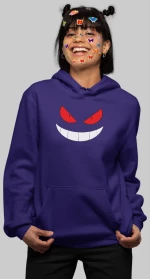 Gengar W Φούτερ με Κουκούλα - DARK PURPLE