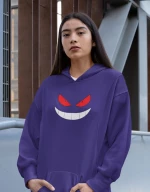 Gengar W Φούτερ με Κουκούλα - DARK PURPLE