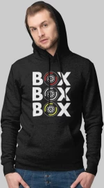 "Box Box Box" Φούτερ με Κουκούλα - BLACK