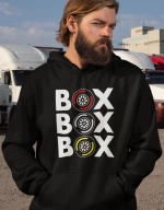 "Box Box Box" Φούτερ με Κουκούλα - BLACK