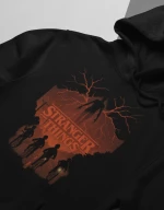 Stranger Things Night Riders W Φούτερ με Κουκούλα - BLACK