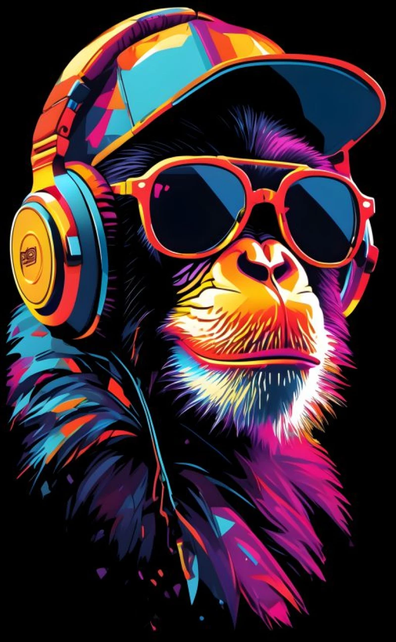 Funky Monkey W Φούτερ - BLACK
