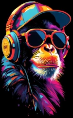 Funky Monkey W Φούτερ - BLACK