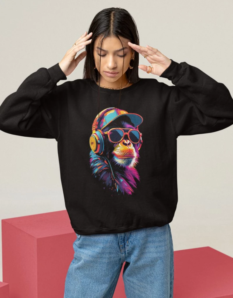 Funky Monkey W Φούτερ - BLACK