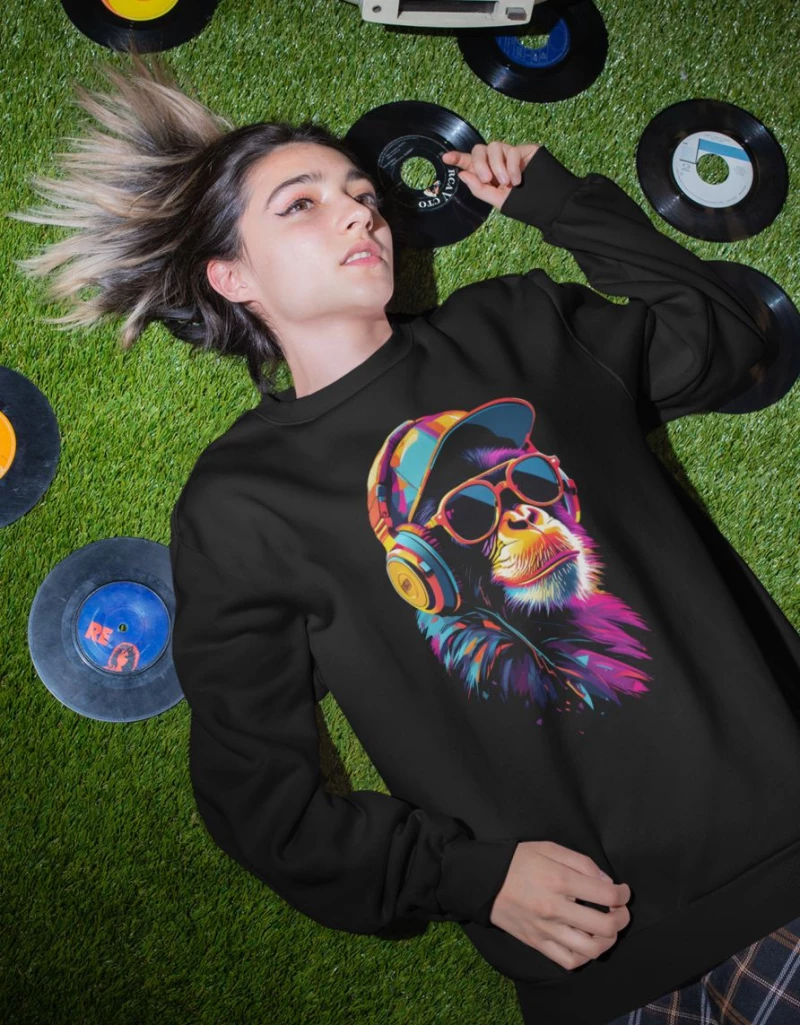 Funky Monkey W Φούτερ - BLACK