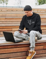 "PLZ USE IT" Φούτερ - BLACK