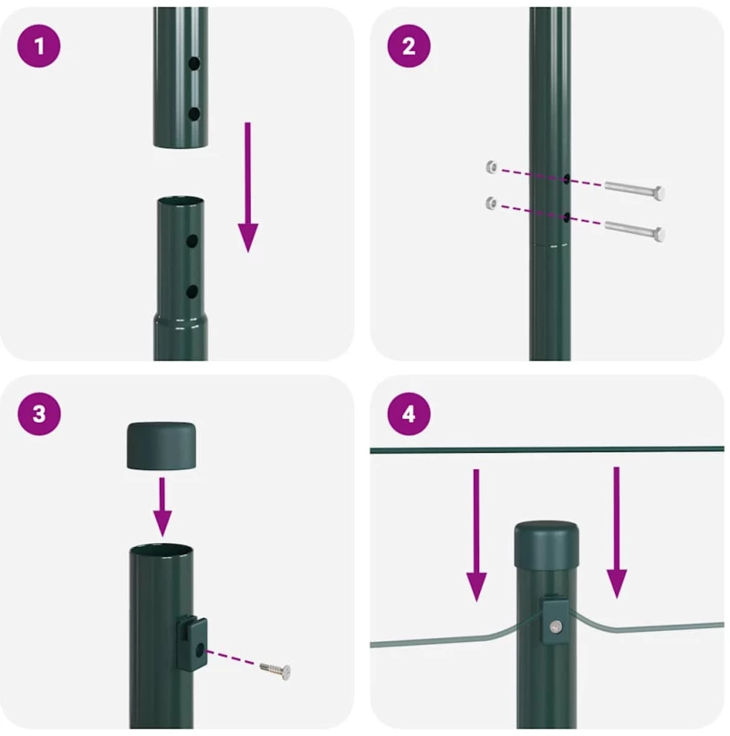 Πό Posts 13 τεμ Πράσινο Ø32 mm 210 cm Γαλβανισμένο Ατσάλι Πράσινο 42004201