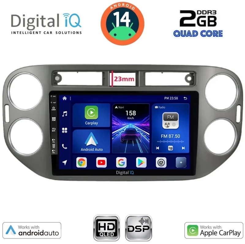 DIGITAL IQ BXC 3760GR_CPAA (9inc) MULTIMEDIA TABLET for VW TIGUAN mod. 2011-2016 (GREY) DIGITAL IQ BXC 3760GR_CPAA