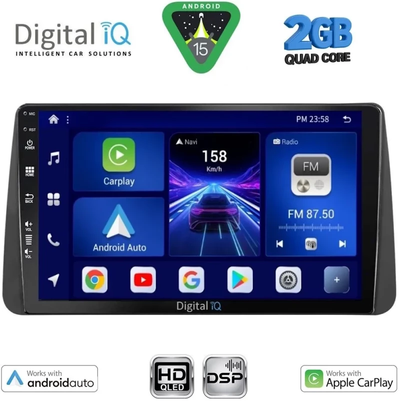 DIGITAL IQ BXC 3149_CPAA DASH (9inc) MULTIMEDIA TABLET for FIAT TIPO mod. 2018-2023 DIGITAL IQ BXC 3149_CPAA DASH