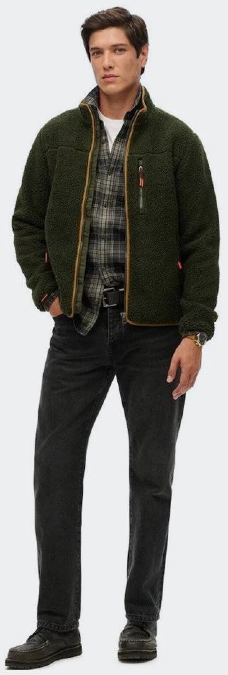 SUPERDRY D2 OVIN OUTDOOR FULL ZIP FLEECE - M2014140A-1KM