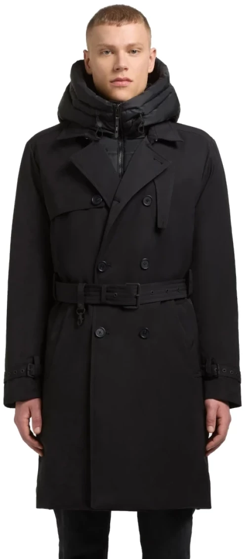 Khujo Man TARM BLACK Trench coat