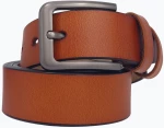 Ζώνη Ανδρική Δερμάτινη Για Τζιν 3,6 cm 525638-Καφέ