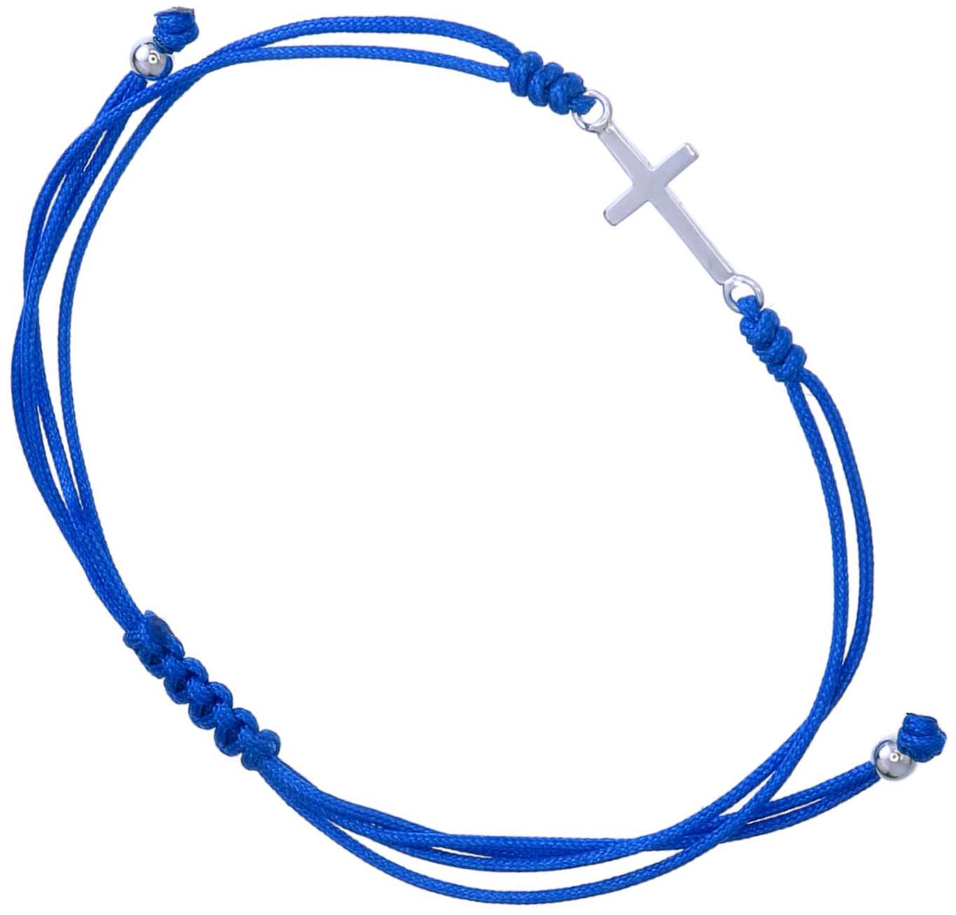 Χειροποίητο Βραχιόλι Ασημένιο Σταυρό BSC925-Μπλε