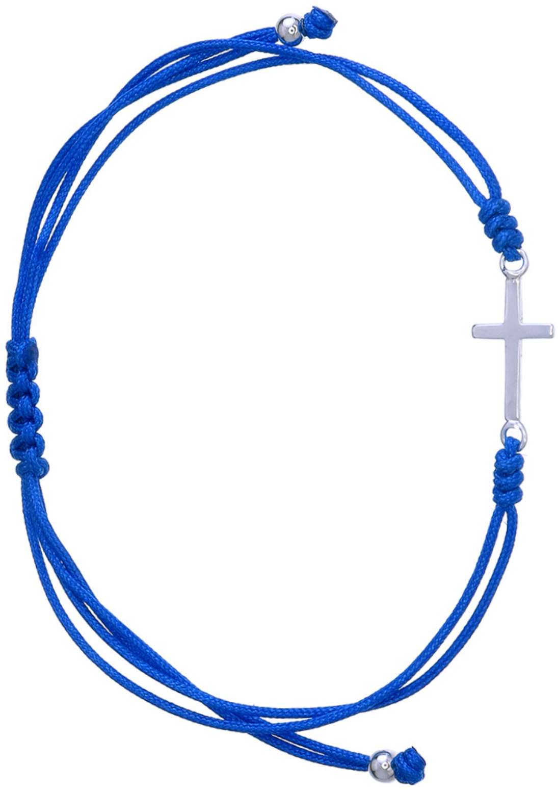 Χειροποίητο Βραχιόλι Ασημένιο Σταυρό BSC925-Μπλε