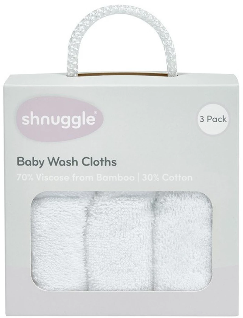 Shnuggle Πετσετάκια πλυσίματος Ροζ ρέλι σετ 3 τμχ / 25x25 cm