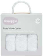 Shnuggle Πετσετάκια πλυσίματος Ροζ ρέλι σετ 3 τμχ / 25x25 cm