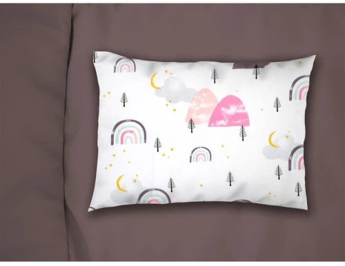 Βρεφική Μαξιλαροθήκη Dimcol Rainbow 575 35x45 White-Pink