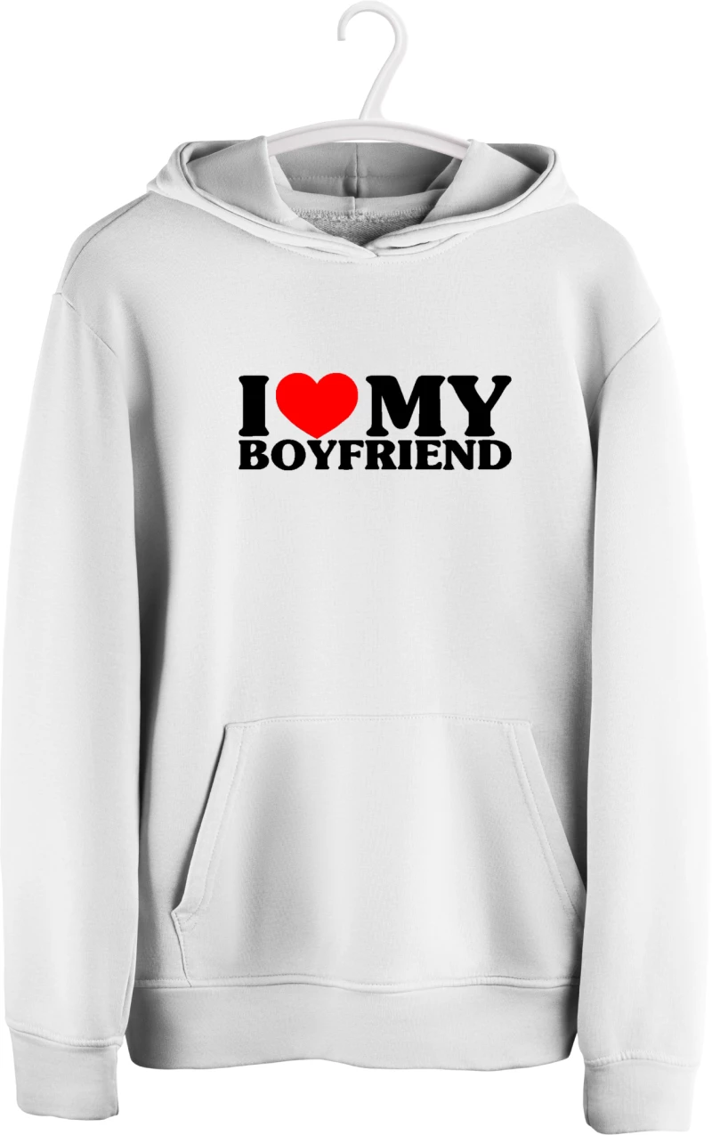Φούτερ I Love My Boyfriend MFF057-Λευκό