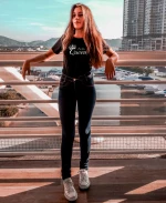 Γυναικεία Κοντομάνικη Μπούζα I'm His Queen IMHIS889-Μαύρο