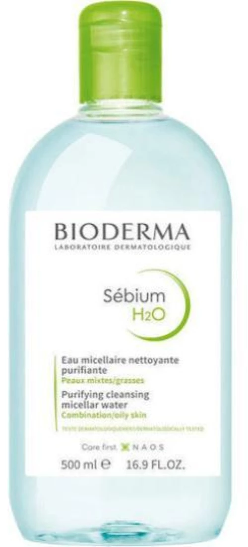 BIODERMA Sebium H2O Διάλυμα Καθαρισμού & Ντεμακιγιάζ Για Μικτές ή Λιπαρές Επιδερμίδες, 500ml