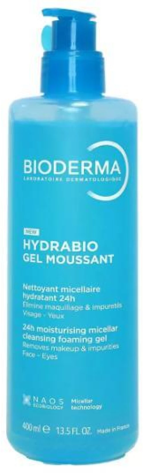 BIODERMA Hydrabio 24h Moisturising Micellar Cleansing Foaming Gel, Τζελ Καθαριμού Για Αφυδατωμένο Δέρμα 400ml