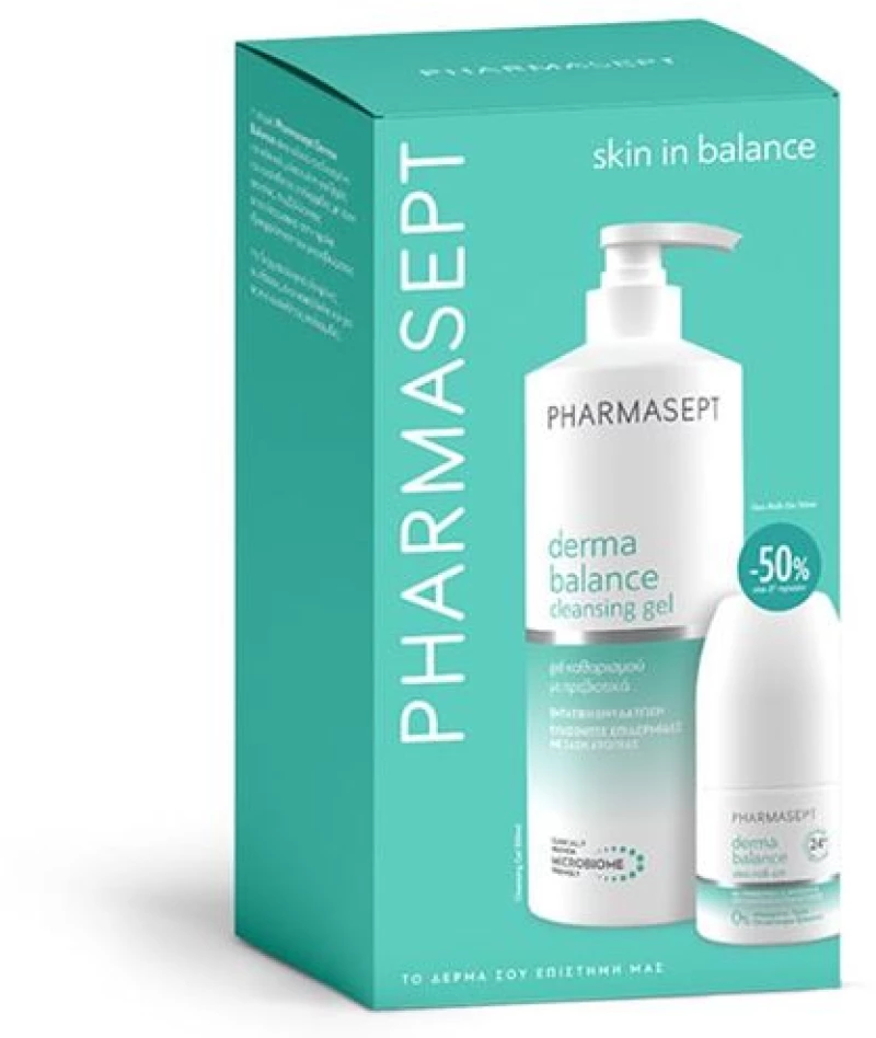 Pharmasept Promo Derma Balance Cleansing Gel, 500ml & Deo Roll-On, 50ml