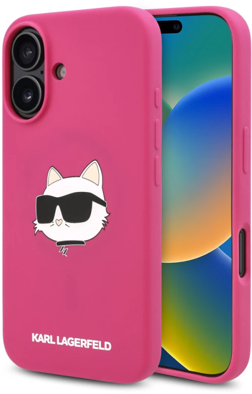 Karl Lagerfeld Magsafe Silicone Case “Choupette’s Head” Θήκη προστασίας από σιλικόνη – iPhone 16 (Fuchsia – KLHMP16SSCHPPLF)