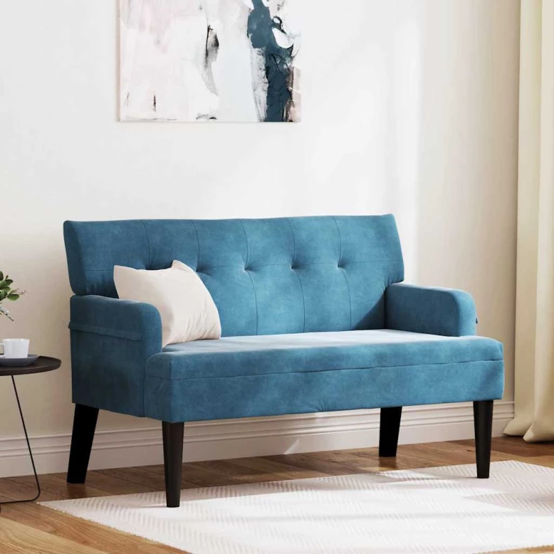 vidaXL Καναπές Chesterfield Μπλε 112 x 65.5 x 75 εκ. Βελούδο