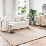 vidaXL Χαλιά Ψεύτικου Κουνελιού Olite Taupe 200 x 200 cm Πολυεστέρας