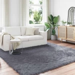 vidaXL Ψεύτικο Δέρμα Προβάτου Χαλί Tafalla Ανθρακί 240 x 240 cm