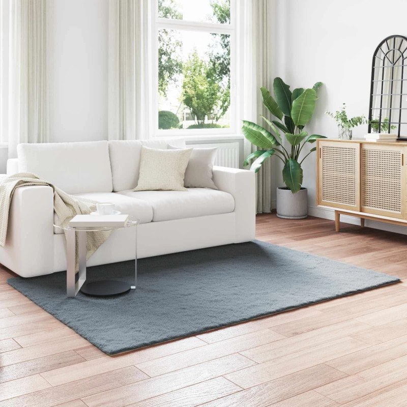 vidaXL Χαλιά Ψεύτικου Κουνελιού Olite Ανθρακί 160 x 230 cm Πολυεστέρας