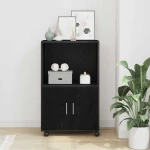 vidaXL Κυλιόμενο ντουλάπι Μαύρη Οξυά 55 x 40 x 91 εκ.