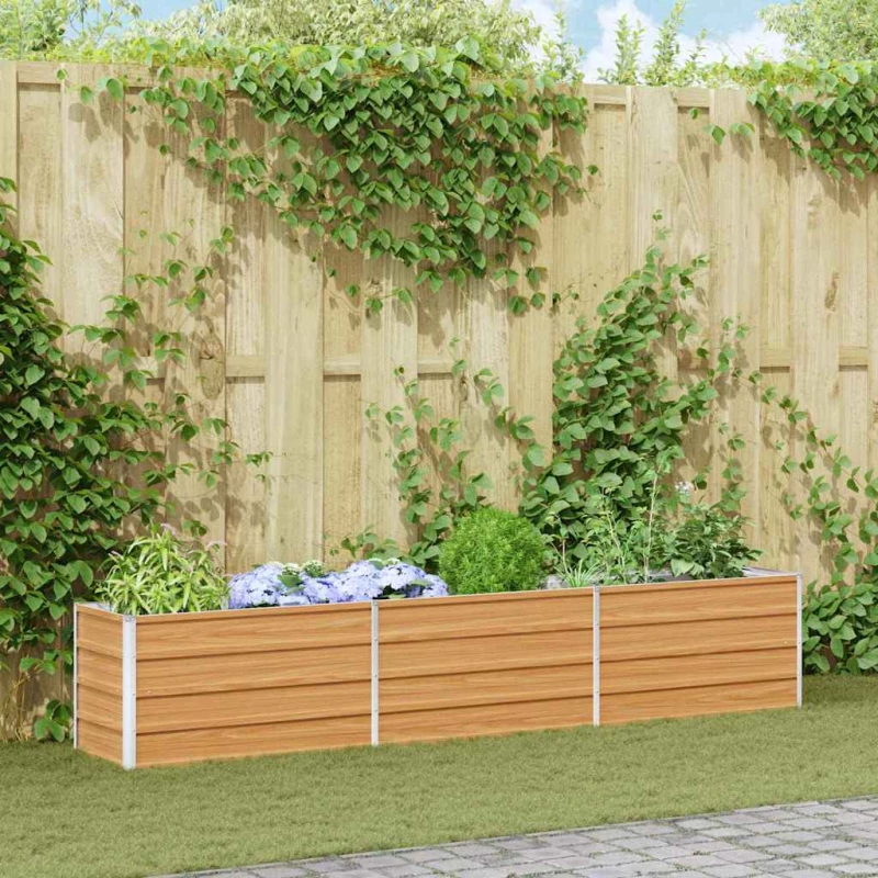 vidaXL Υπερυψωμένη Ζαρντινιέρα Ανοιχτό καφέ 240 x 40 x 45 cm