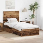 vidaXL Σκελετός Κρεβατιού Παλιό ξύλο 90 x 200 cm Επεξεργασμένο ξύλο