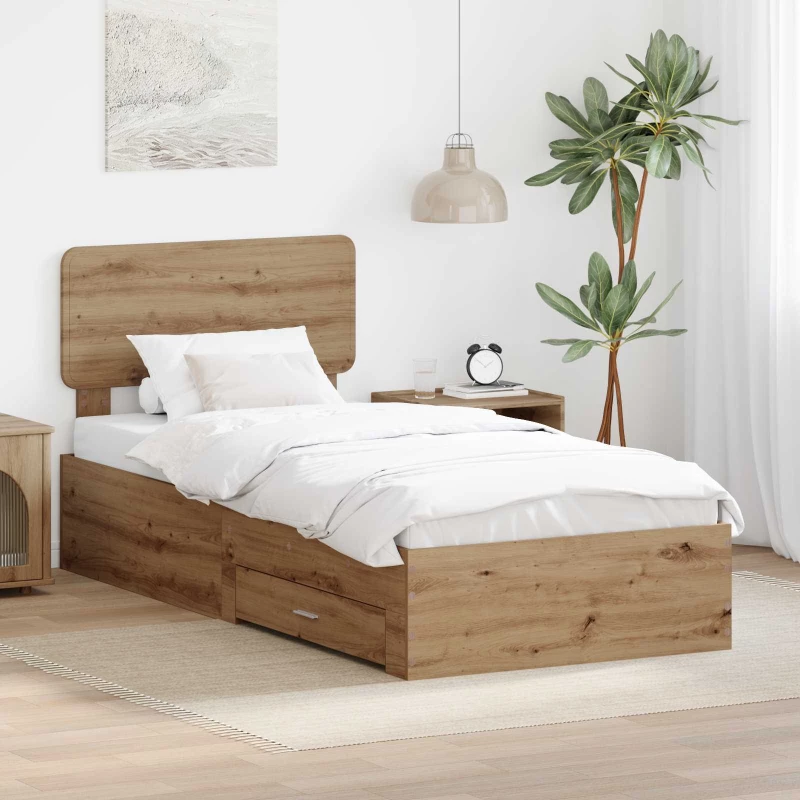 vidaXL Σκελετός Κρεβατιού Artisan Oak 100 x 200 cm Επεξεργασμένο ξύλο