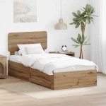vidaXL Σκελετός Κρεβατιού Artisan Oak 100 x 200 cm Επεξεργασμένο ξύλο