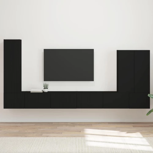 vidaXL Επιτοίχιο 6 pcs Μαύρο
