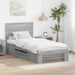 vidaXL Σκελετός Κρεβατιού Γκρίζο Σονομα 80 x 200 cm Επεξεργασμένο ξύλο