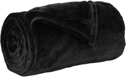 vidaXL Κουβέρτα Μαύρο 130 x 150 cm Μαλλί