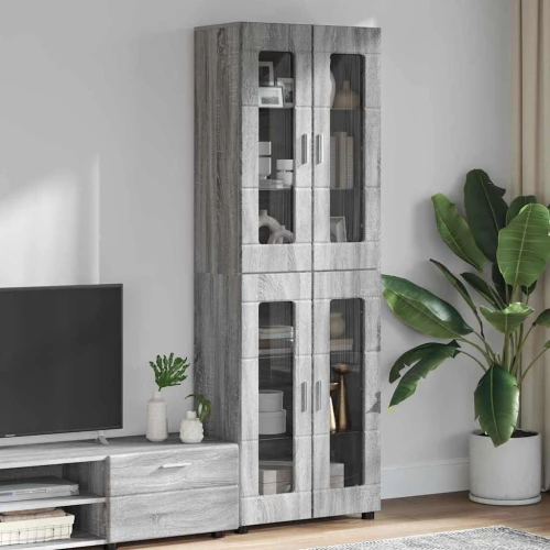 vidaXL Highboard Γκρίζο Σονομα 60 x 35 x 182 εκ. Επεξεργασμένο ξύλο