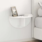 vidaXL Ράφι Τοίχου 2 pcs Υψηλής γυαλάδας λευκό 38 x 19 x 19 εκ