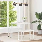 vidaXL Τραπεζαρία Λευκό 70 x 70 x 75 cm Στερεά ξυλεία πεύκου