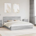 vidaXL Κρεβάτι Αποθήκης Γκρίζο Σονομα 200 x 200 cm Επεξεργασμένο ξύλο